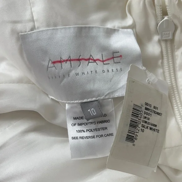 Amsale Strapless Silk Faille Bow Dress NWT Size 10